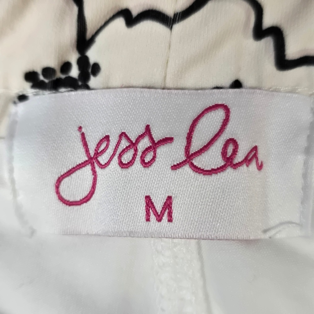 Jess Lea Womens Floral Athletic Skort Cream Black Drawstring Pockets Size Medium - Picture 3 of 8